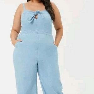Forever 21 women's jumpsuit blue denim chambray size 2X